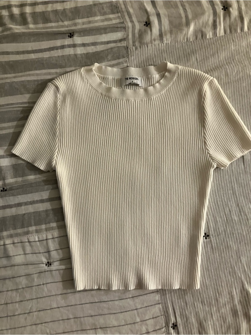 White Ribbed Tee